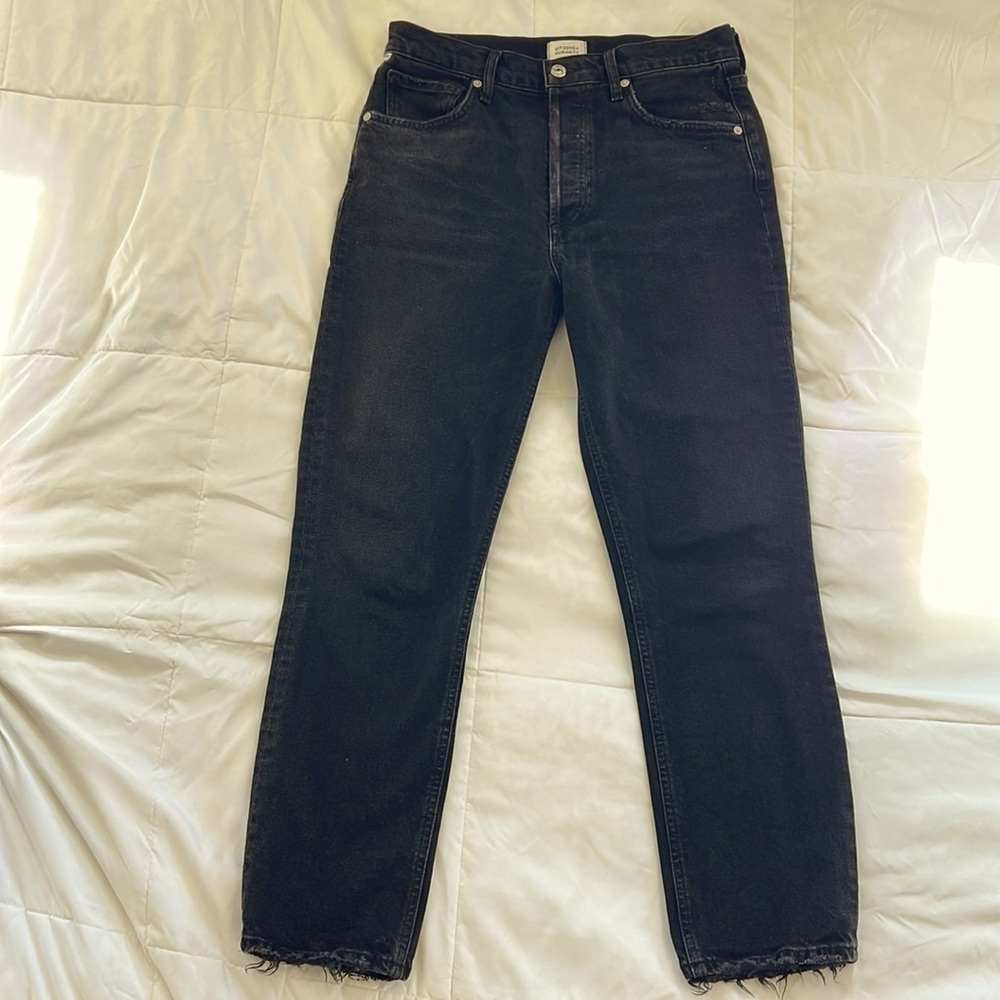 Citizens of Humanity Jolene High Waist Ankle Slim Straight Leg Jeans, Stormy, 28